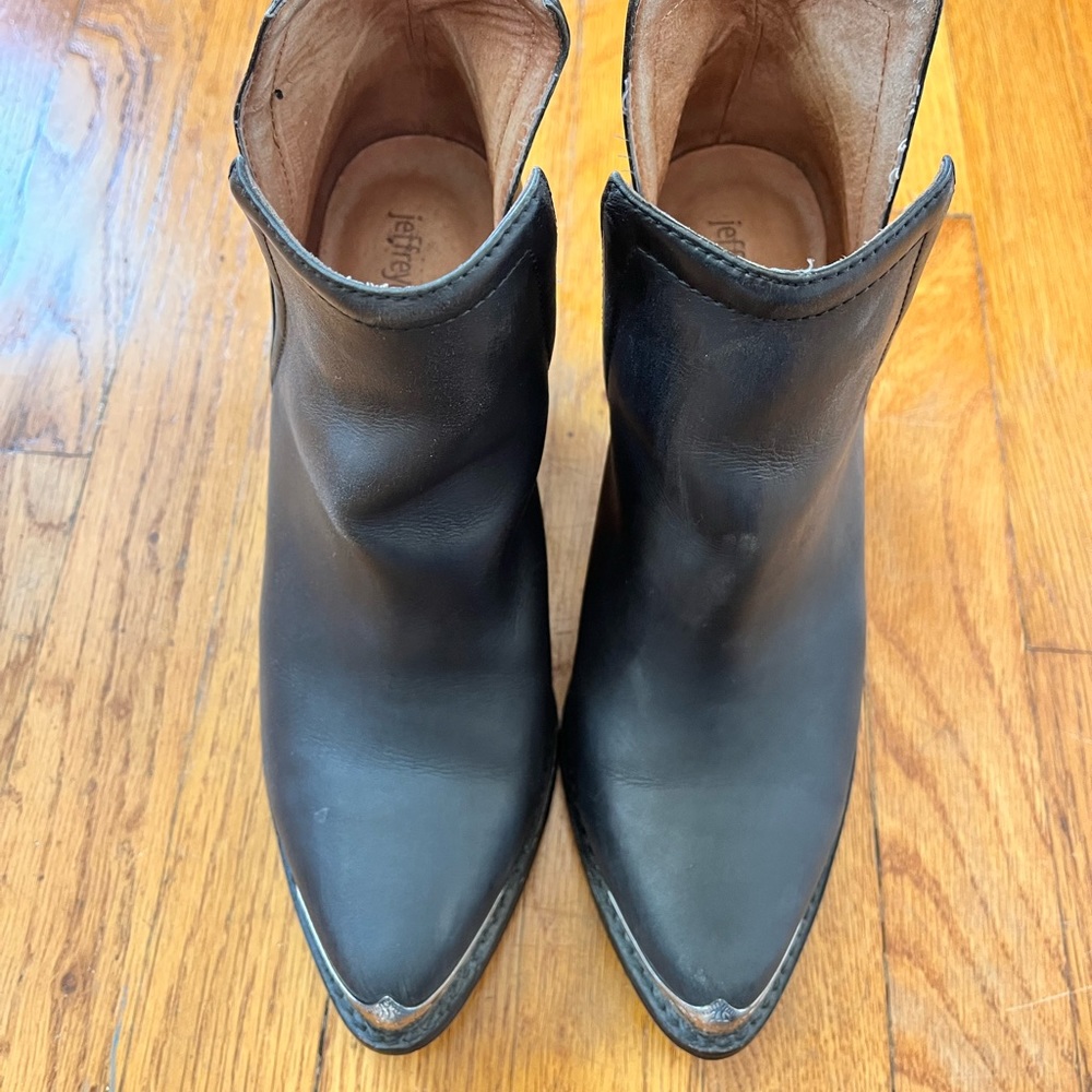 Jeffrey Campbell Cromwell Cut-out Ankle Boot Women Sz 7 Black Leather Boho